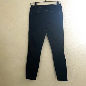 J Crew Black Sueded Toothpick Jeans Size 27